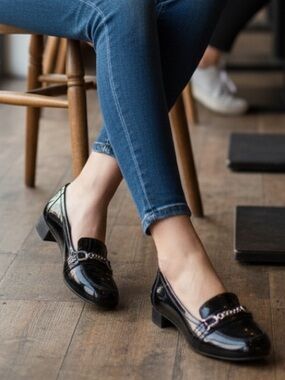 Life Stride Soft System Active Arch Black Comfort Slip On Loafers Size 9.5